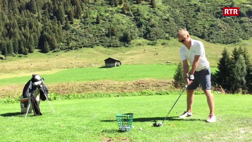 Frederic Cathomas sin la plazza da golf a Selva