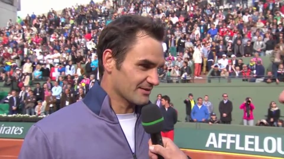 Platzinterview mit Federer