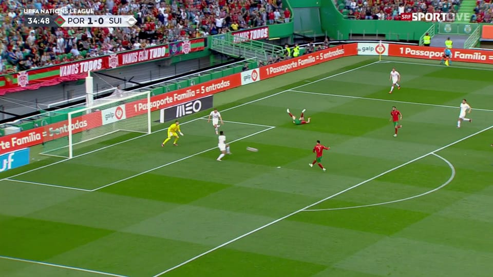 Ronaldo hämmert den Ball zum 2:0 ins Netz