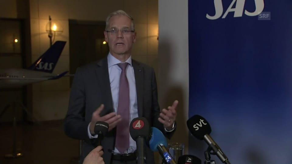 SAS-Präsident Gustafson kündigt Streikende an (unkomment.)