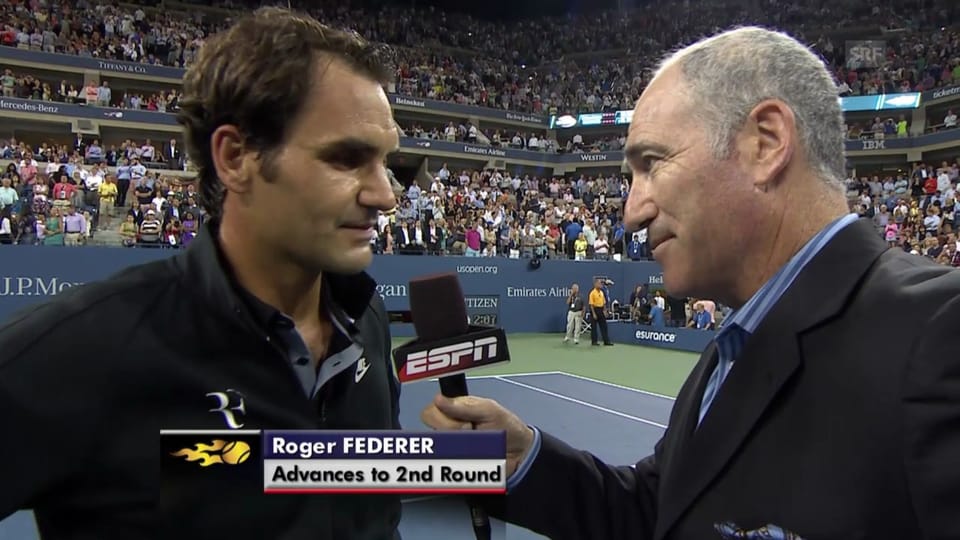 Platz-Interview mit Roger Federer (englisch)
