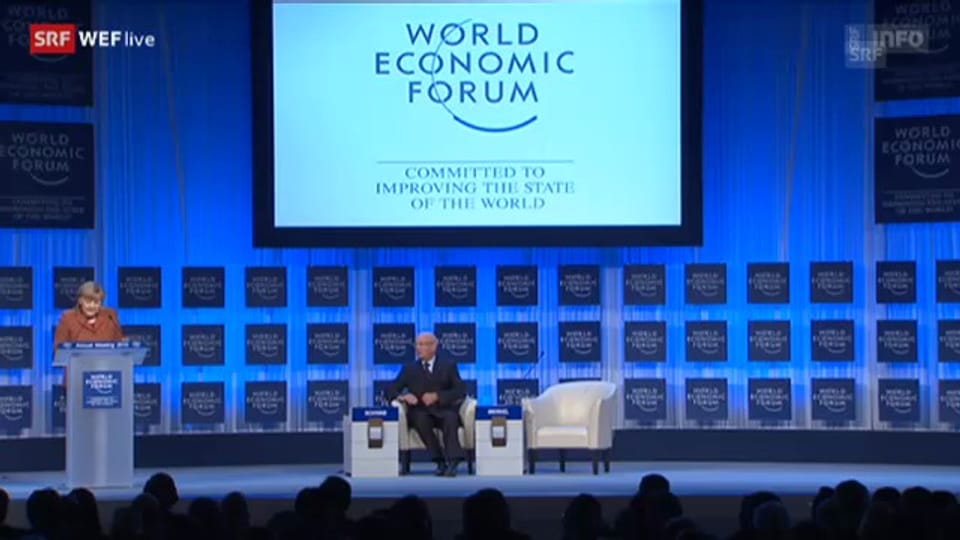 Angela Merkel spricht am WEF in Davos