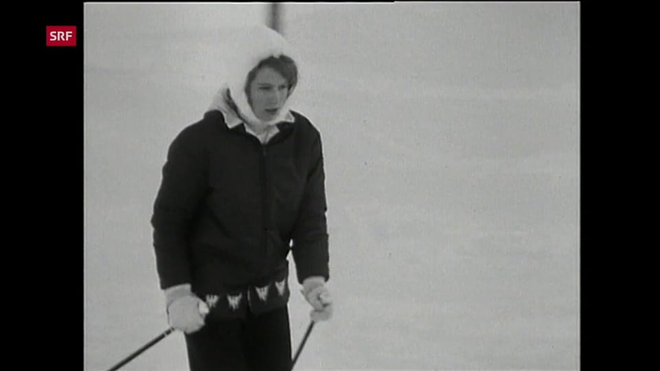 Prinzessin Anne in der Skischule in Davos (1966)