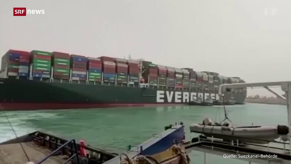 Containerschiff blockiert den Suezkanal