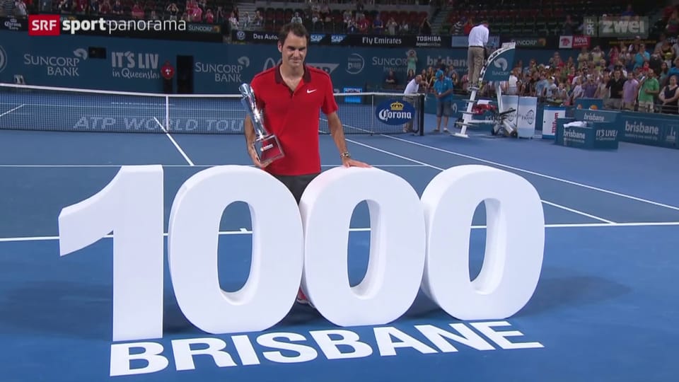 Tennis: ATP Turnier in Brisbane, Final Federer - Raonic
