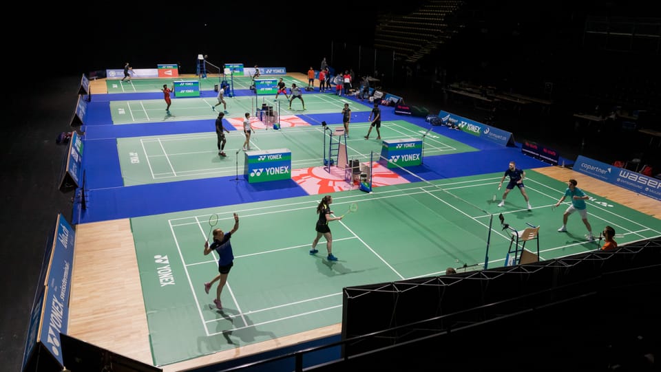 Badminton Swiss Open ohne Zuschauer, dafür mit Rekord bei den Spieler-Anmeldungen.