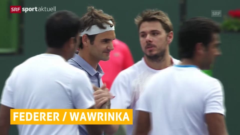 Federer und Wawrinka siegen im Doppel («sportaktuell», 08.03.14)