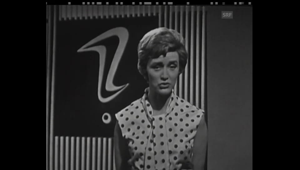 Heidi Abel 1962 als Moderatorin der Quizshow «Frisch gewagt!»