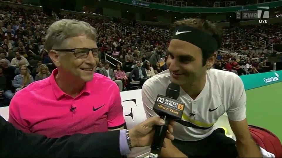 Roger Federer und Bill Gates spielen an Benefiz-Match