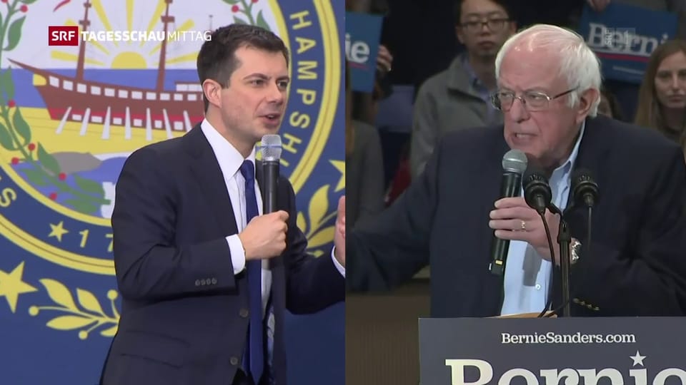Kopf-an-Kopf-Rennen zwischen Sanders und Buttigieg