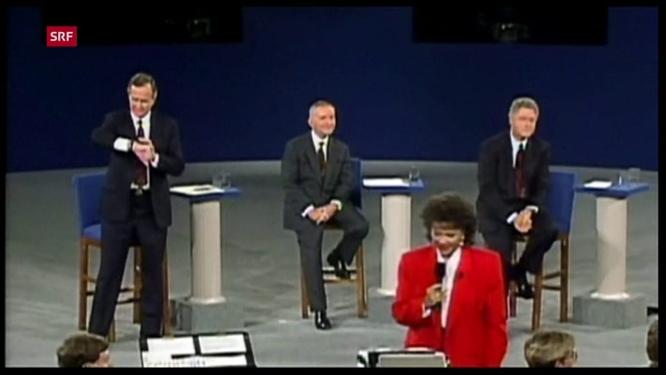 Präsidentschafts-Debatte 1992: Tick-tack, tick-tack