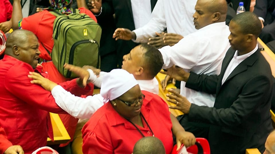 Tumult im südafrikanischen Parlament