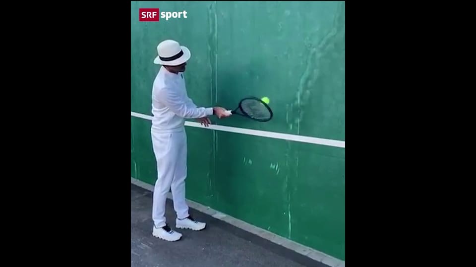 Aus dem Archiv: Beim «Solo-Volley» hat es Federer drauf