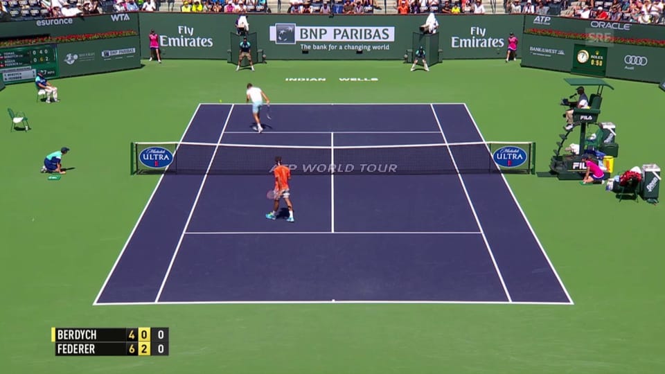 14 Mal übers Netz: Federer macht den Punkt