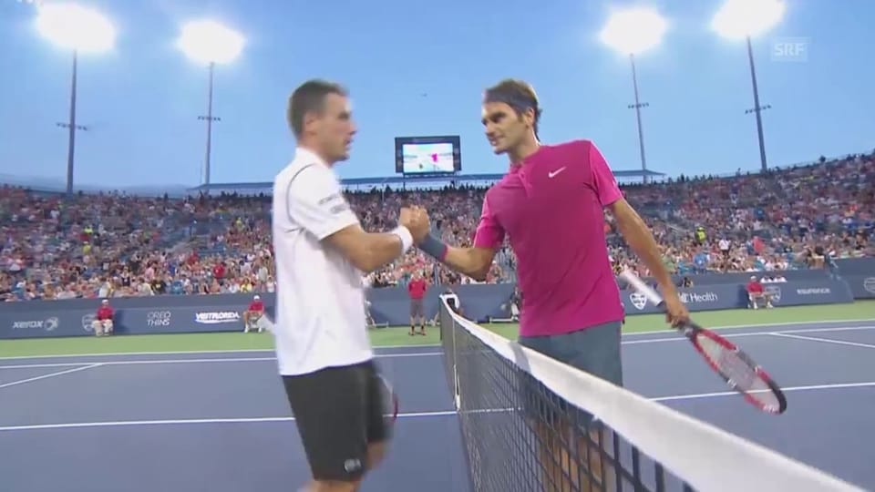 Federer nimmt die Hürde Bautista Agut mit Bravour (Quelle: SNTV)