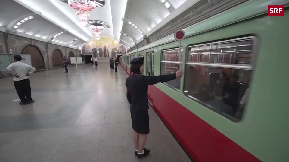 Metro-Fahrt durch Pjöngjang