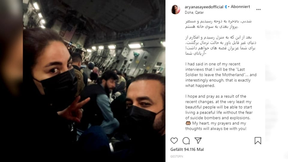 Aryana Sayeed: Die Flucht von Afghanistans Superstar aus Kabul