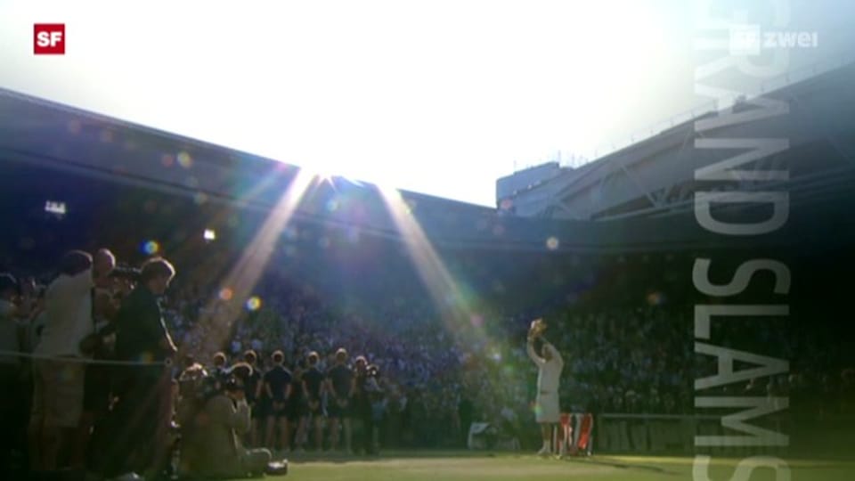Roger Federer nach dem 7. Titel in Wimbledon