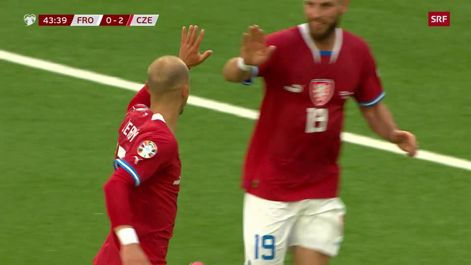 Die Tore bei Färöer – Tschechien (0:3)