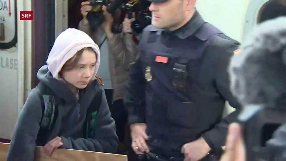 Viel Gedränge um Greta Thunberg in Madrid