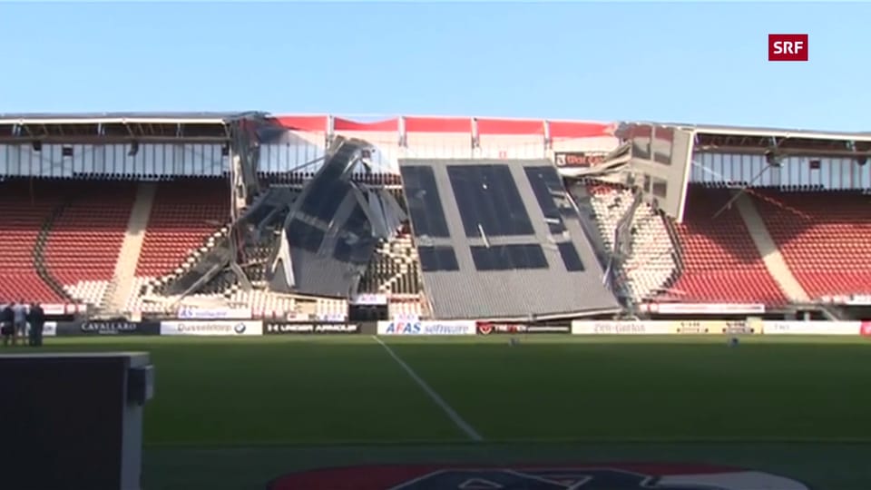 Teile des Daches beim Alkmaar-Stadion eingestürzt