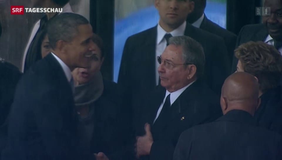 Obamas Handshake mit Raul Castro
