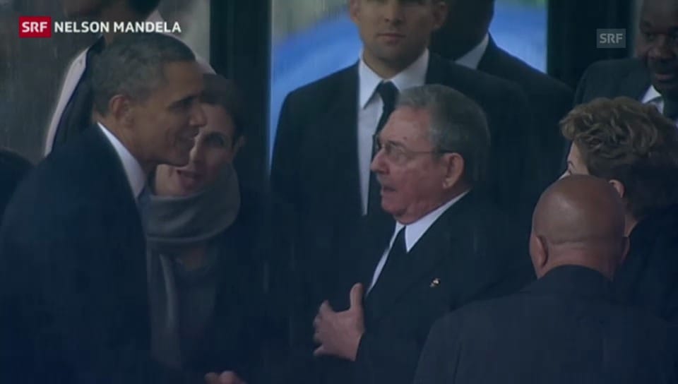 Historischer Handschlag? Barack Obama und Raúl Castro