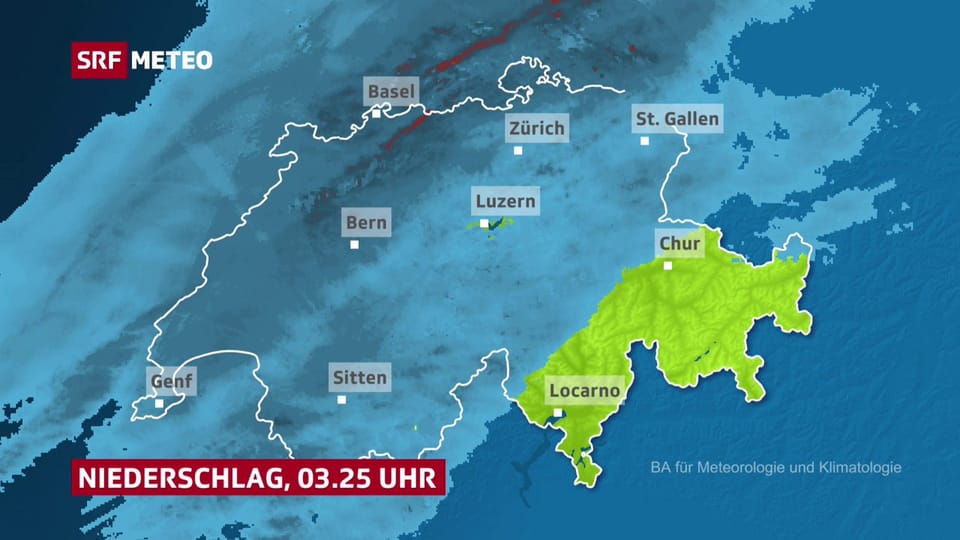 Niederschlag und Böen suchen die Schweiz heim