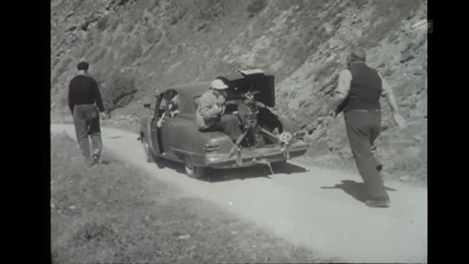 Making of Heidi: Heinrich Gretler rennt (Filmwochenschau, 29.8.1952)