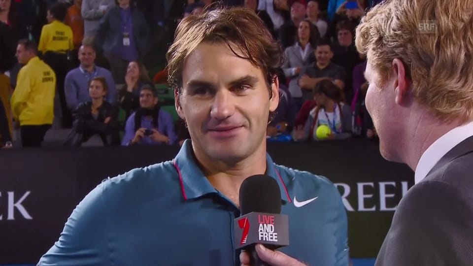 Platzinterview mit Federer («sportlive», 22.01.2014, englisch)