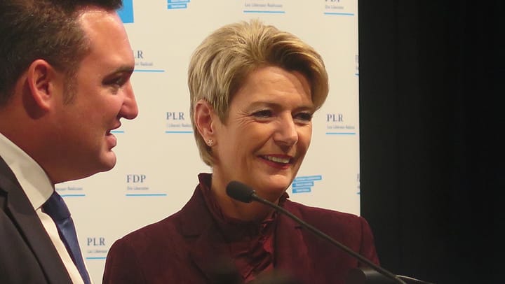 Karin Keller-Sutter nach der Nomination durch die Kantonalpartei.