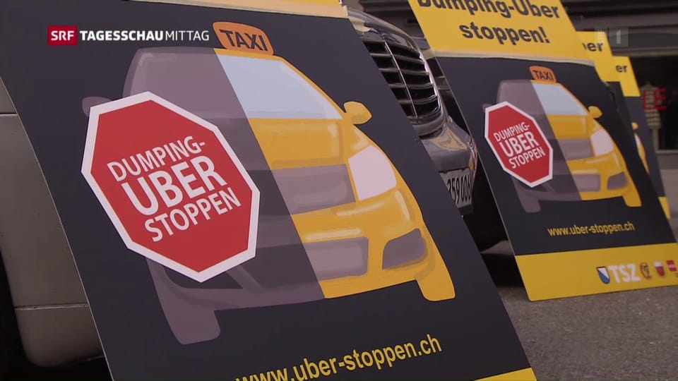 Taxifahrer protestieren gegen Uber