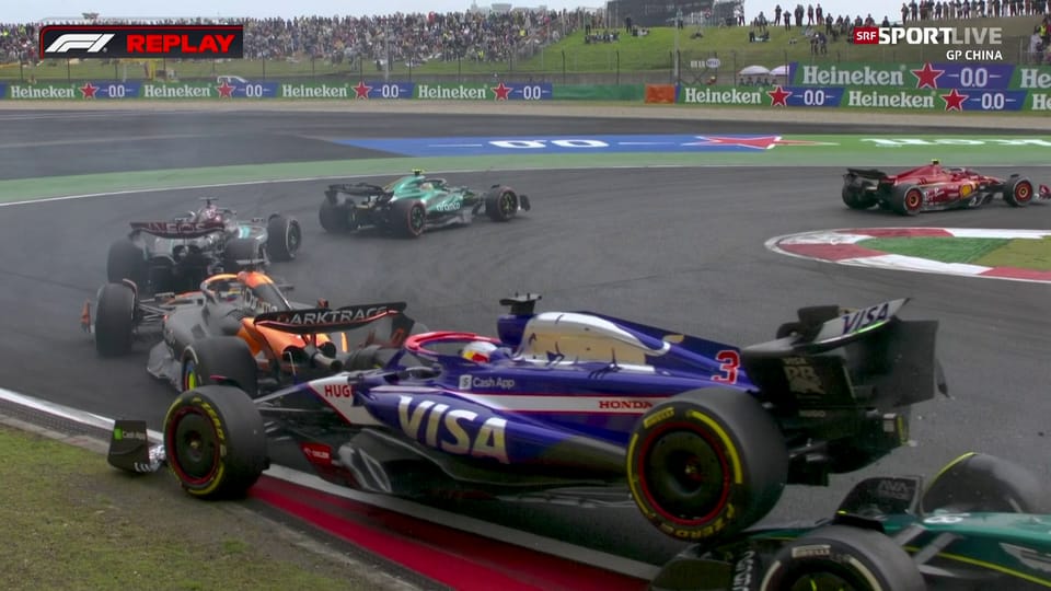Stroll, Ricciardo und Piastri fahren ineinander – Magnussen bremst Tsunoda aus
