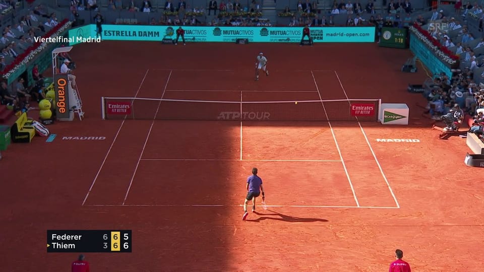Federer wehrt Satzball mit Stoppball ab