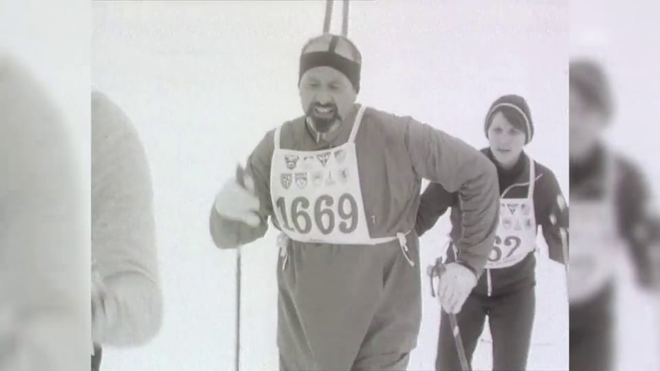 Radiowanderung auf Ski – Engadiner Skimarathon 1970