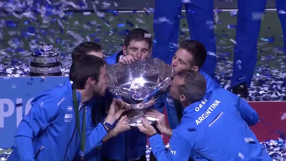 Argentinische Davis-Cup-Sieger im Freudentaumel