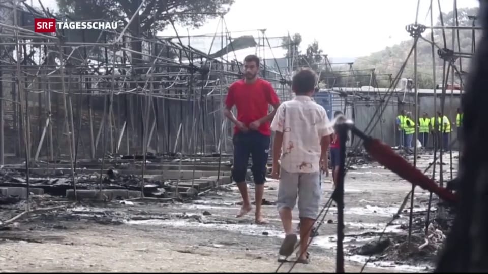 Festnahme nach Brand in Flüchtlingslager auf Lesbos
