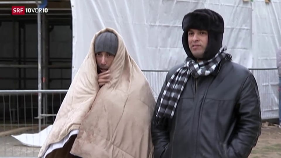 Flüchtlinge leiden unter kaltem Wetter