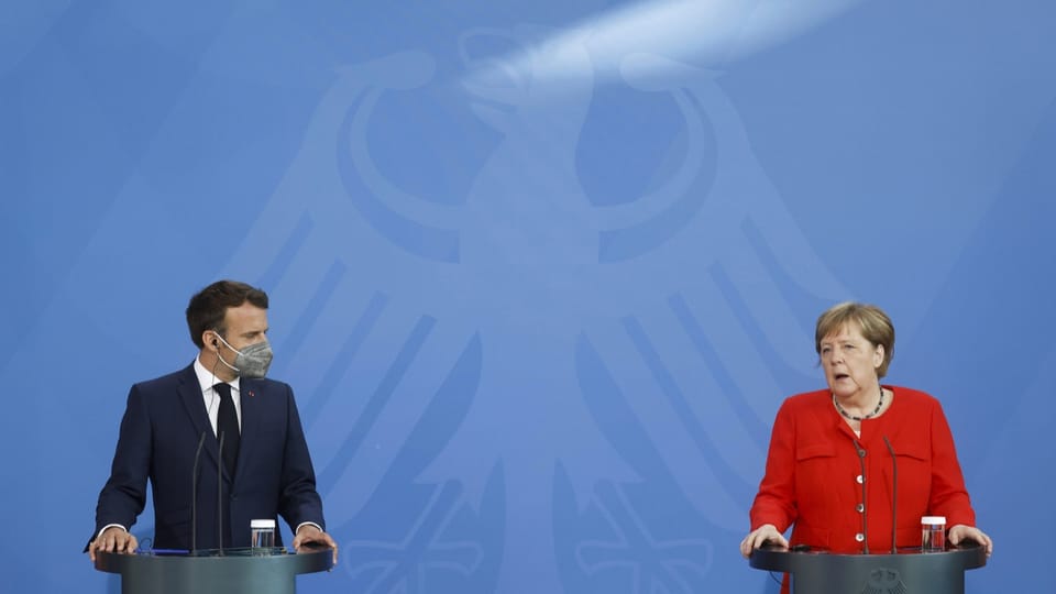Merkel nach Treffen mit Macron: «Europa muss mehr mit Russland reden.»