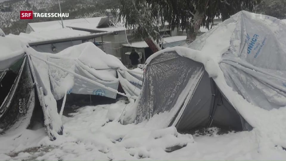 Flüchtlinge leben in Zeltlager