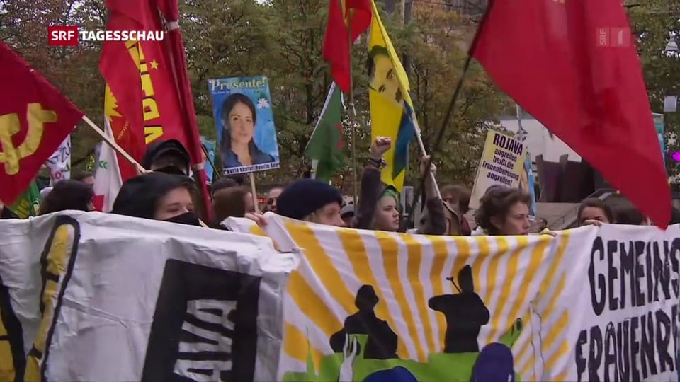 Demonstration von Kurden in Basel