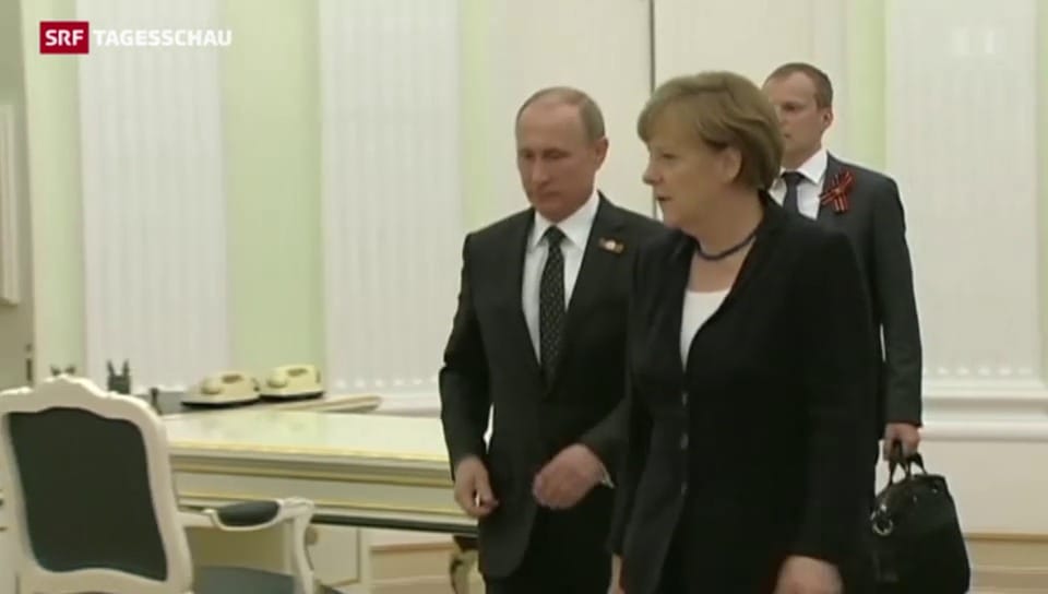 Frostige Atmosphäre zwischen Merkel und Putin