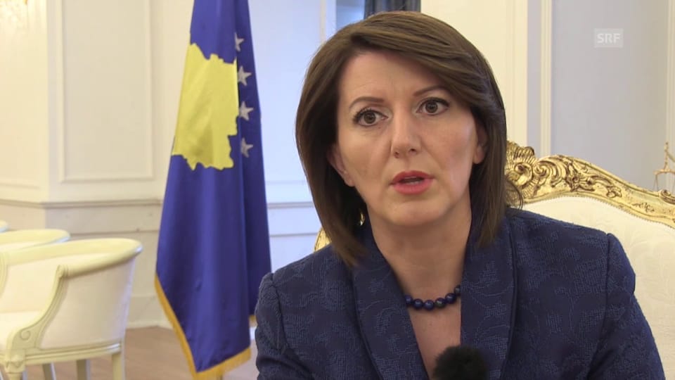 Präsidentin Atifete Jahjaga zur Korruption im Kosovo (eng.)