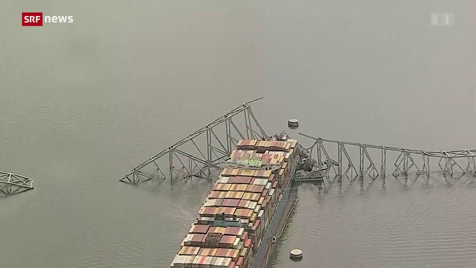 Frachtschiff bringt Brücke in Baltimore zum Einsturz 