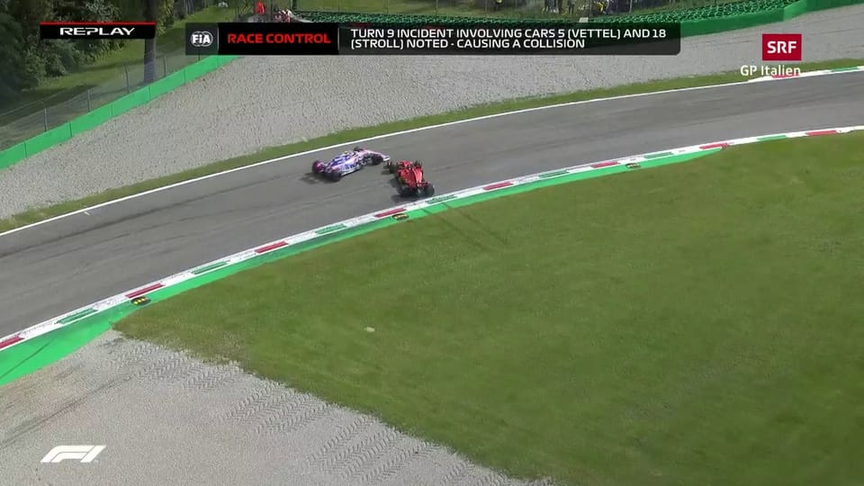 Vettel mit einem Dreher und gefährlicher Aktion
