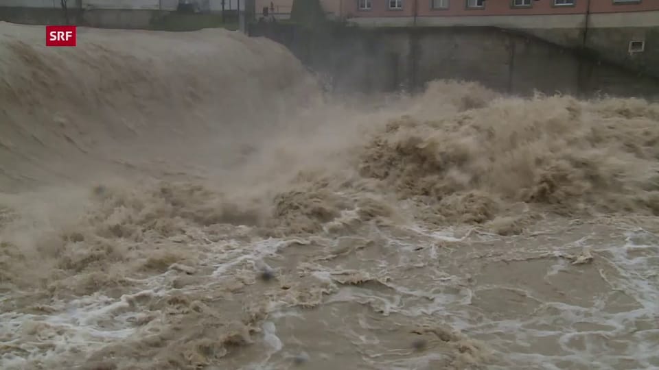 Hochwasser der Sitter in Bischofszell (TG)