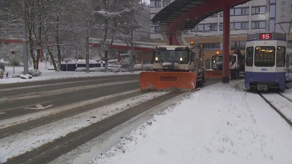 Auch die Stadt Zürich ist verschneit
