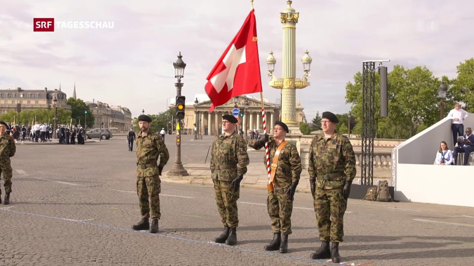 Schweizer Soldaten auf dem Place de la Concorde