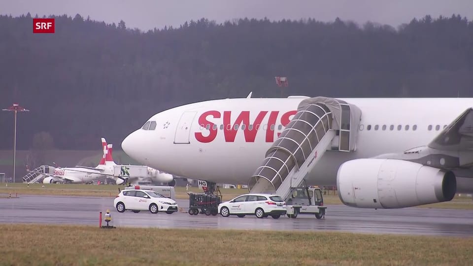 Isoliert auf dem Flughafen Zürich: die Swiss-Maschine aus New York