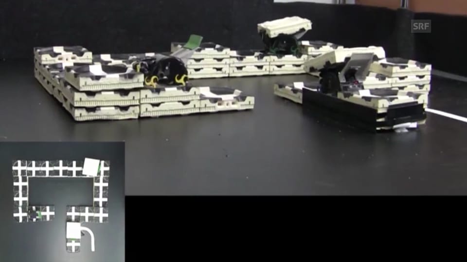 Drei Roboter errichten eine Struktur (Science/AAAS)